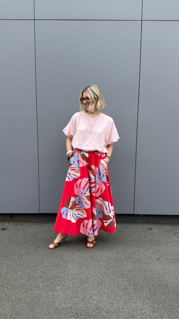 boho chic pants red