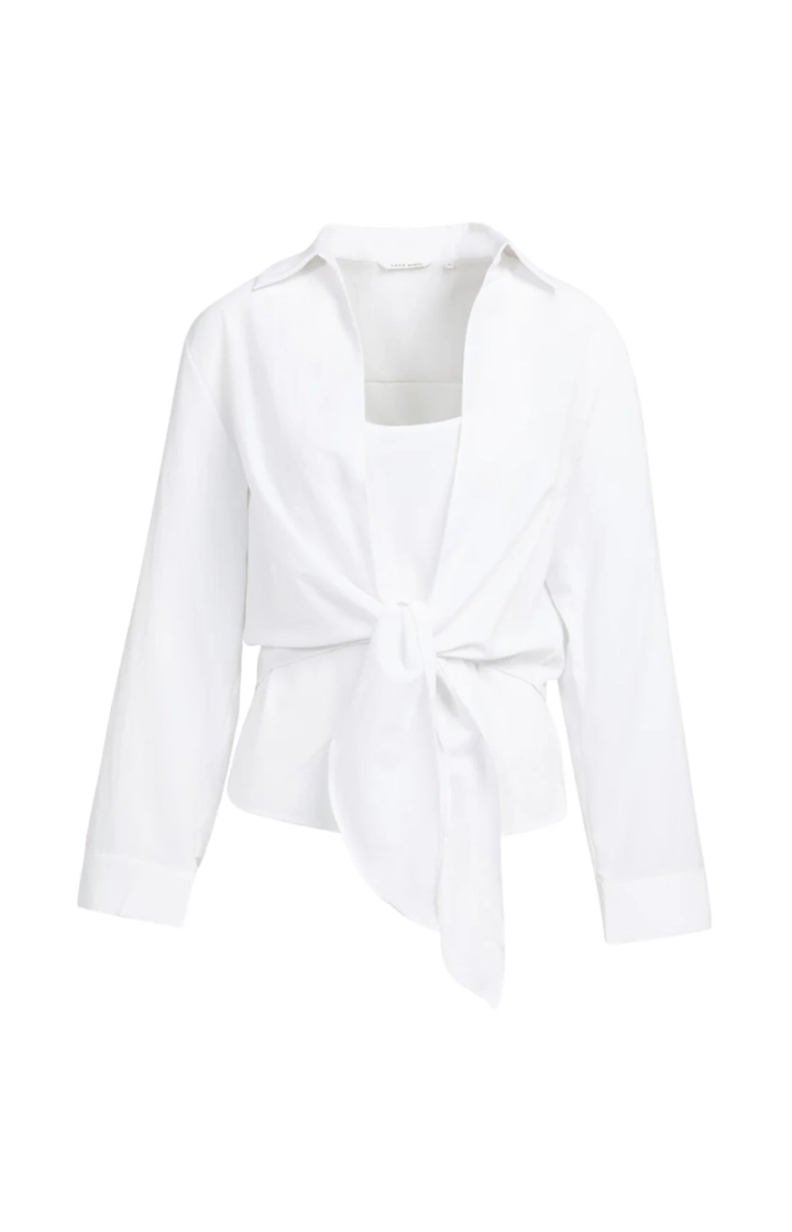 Knotted blouse with matching s 00000 PURE WHIT