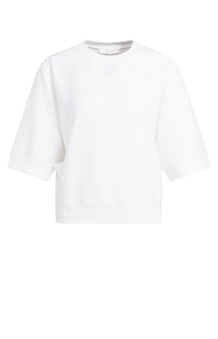 Short sleeve jersey rib top 00000 PURE WHIT