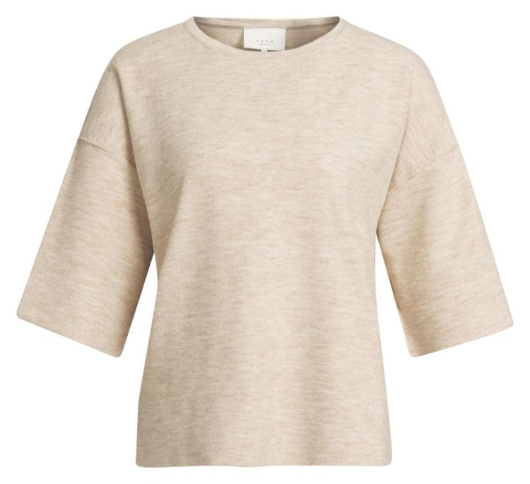 Oversized knitted t-shirt 990822 BEIGE ME
