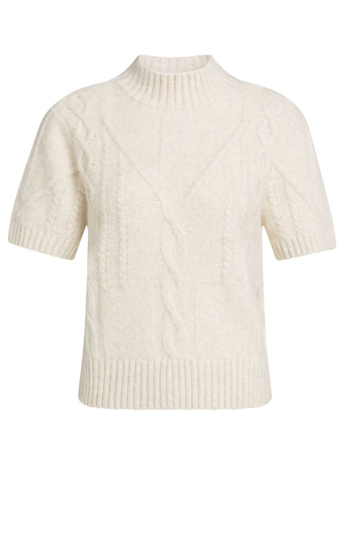Cable sweater short sleeve 990802 OFF WHIT