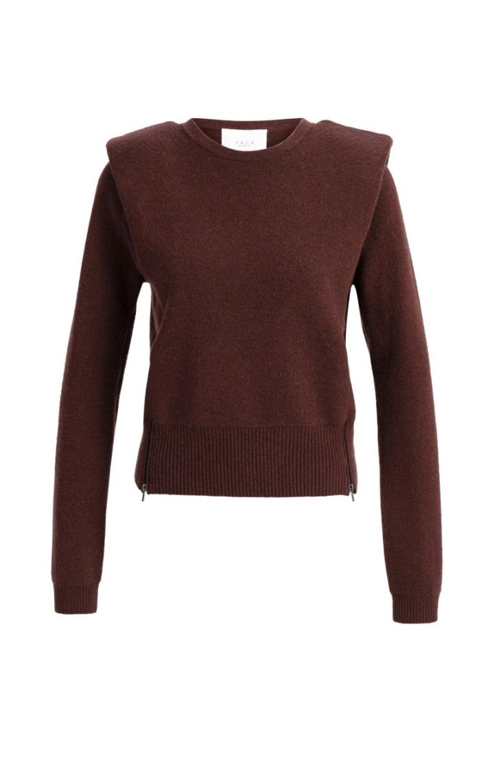 Knitted sweater with shoulder  913172 BITTER C
