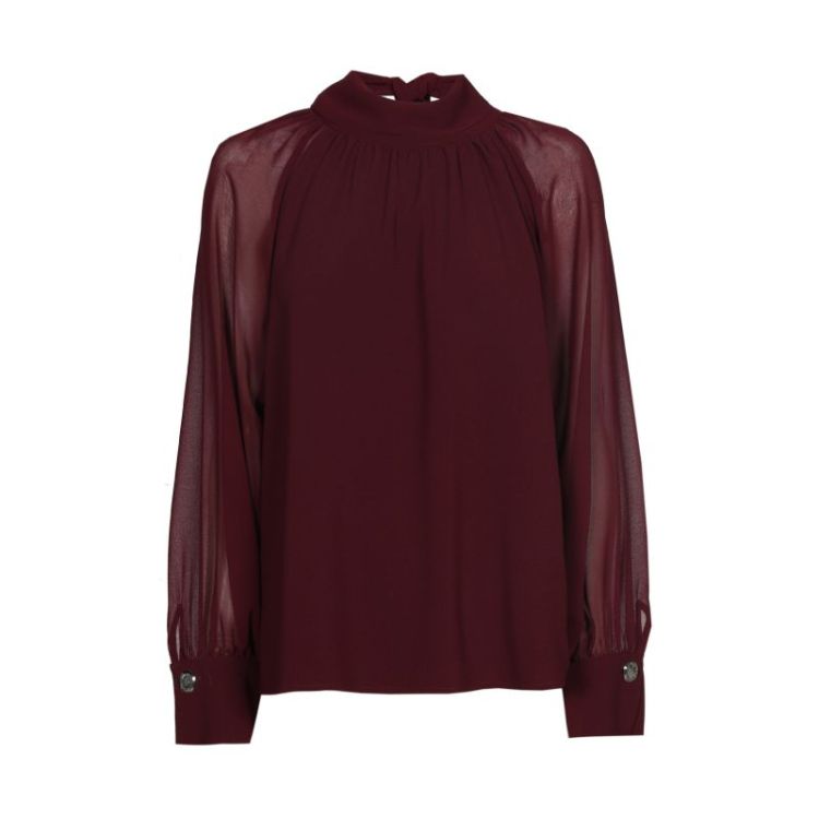 Geklede tuniek met rugdetail 51 Wine Red