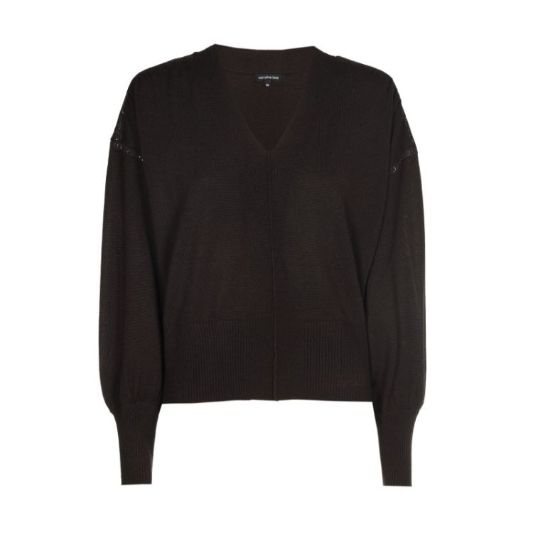 Fijngebreide pull met strassde 30 Coffee