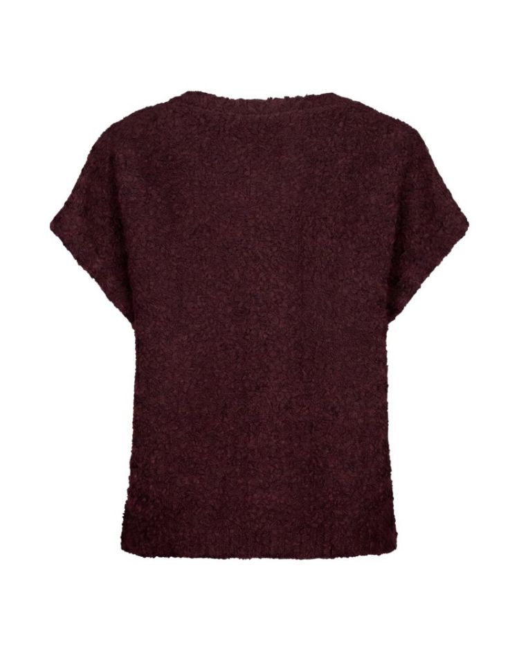 Sleeveless knit boucle - burgundy