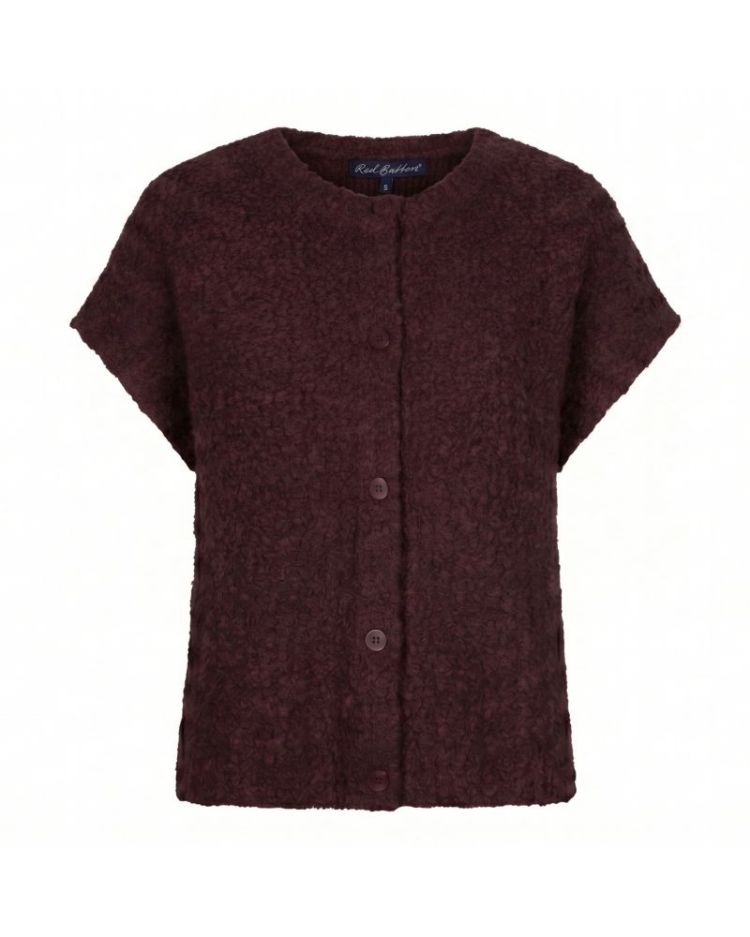 Sleeveless knit boucle - burgundy