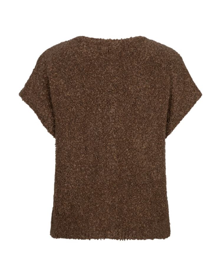Sleeveless knit boucle - mud