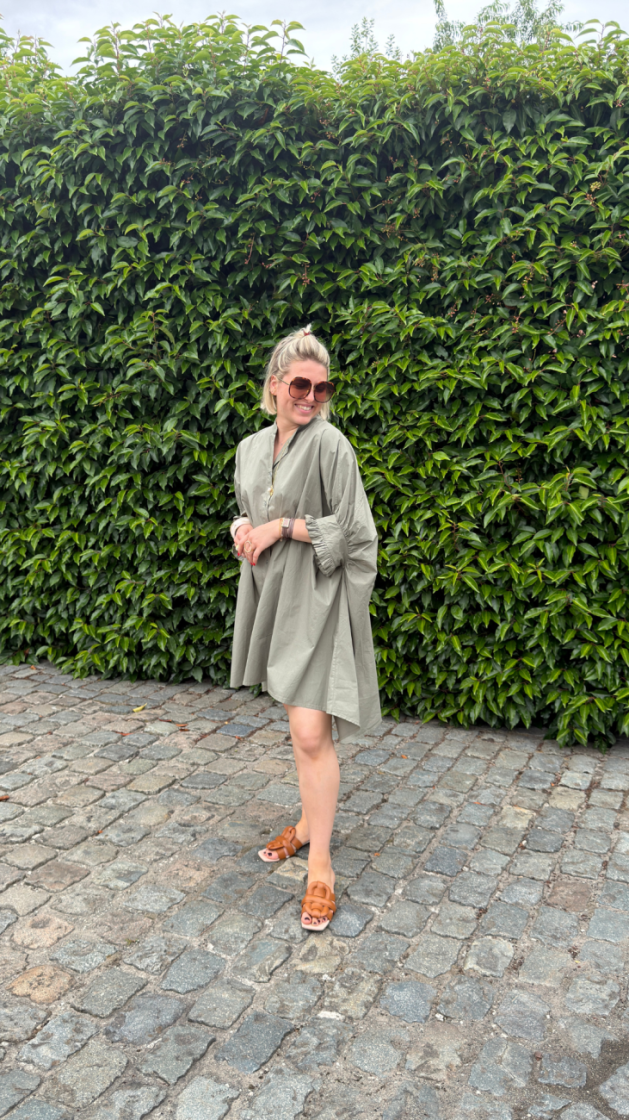oversized shirt dress kaki